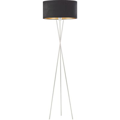 Lysne, Lampa welurowa podłogowa w stylu glamour Paryż Velur, Czarny ze złotym wnętrzem Lysne, Lampa welurowa podłogowa w stylu glamour Paryż Velur, Czarny ze złotym wnętrzem