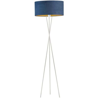 Lysne, Lampa welurowa podłogowa w stylu glamour Paryż Velur, Granatowy ze złotym wnętrzem Lysne, Lampa welurowa podłogowa w stylu glamour Paryż Velur, Granatowy ze złotym wnętrzem