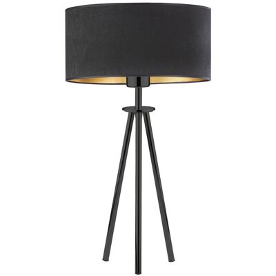 Lysne, Lampka nocna w stylu glamour ALTA VELUR, Czarny ze złotym wnętrzem Lysne, Lampka nocna w stylu glamour ALTA VELUR, Czarny ze złotym wnętrzem