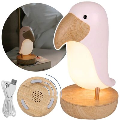 sarcia.eu Mary’s Lampka nocna LED różowy TUKAN, lampka do pokoju z głośnikiem Bluetooth, USB CIEPŁE światło sarcia.eu Mary’s Lampka nocna LED różowy TUKAN, lampka do pokoju z głośnikiem Bluetooth, USB CIEPŁE światło