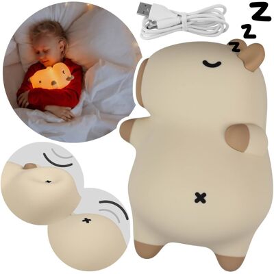 sarcia.eu Mary’s ODDYCHAJĄCA lampka nocna LED KAPIBARA CHRAPUŚ, MIĘKKA lampka dla dzieci, USB REGULOWANE oświetlenie, silikonowa sarcia.eu Mary’s ODDYCHAJĄCA lampka nocna LED KAPIBARA CHRAPUŚ, MIĘKKA lampka dla dzieci, USB REGULOWANE oświetlenie, silikonowa