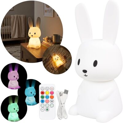 sarcia.eu Mary’s Silikonowa lampka nocna LED duży ZAJĄC, MIĘKKA lampka na PILOTA do pokoju dziecięcego, USB CIEPŁE światło RGB sarcia.eu Mary’s Silikonowa lampka nocna LED duży ZAJĄC, MIĘKKA lampka na PILOTA do pokoju dziecięcego, USB CIEPŁE światło RGB