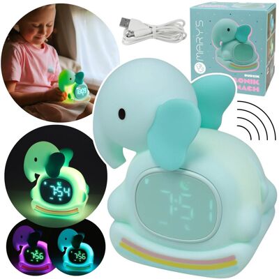 sarcia.eu Mary’s Silikonowa lampka nocna LED z BUDZIKIEM, SŁOŃ na biegunach, MIĘKKA lampka do pokoju dziecięcego, USB światło RGB sarcia.eu Mary’s Silikonowa lampka nocna LED z BUDZIKIEM, SŁOŃ na biegunach, MIĘKKA lampka do pokoju dziecięcego, USB światło RGB