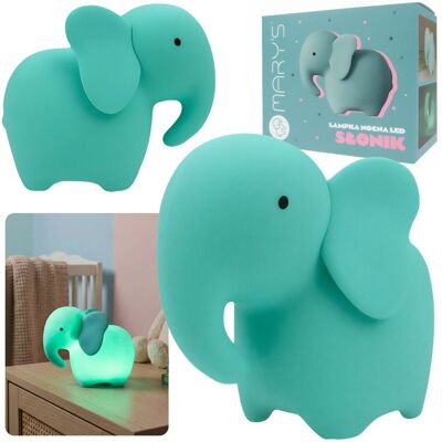 sarcia.eu Mary’s Silikonowa lampka nocna SŁOŃ, Lampka DO ZASYPIANIA do pokoju dziecięcego, USB światło LED sarcia.eu Mary’s Silikonowa lampka nocna SŁOŃ, Lampka DO ZASYPIANIA do pokoju dziecięcego, USB światło LED