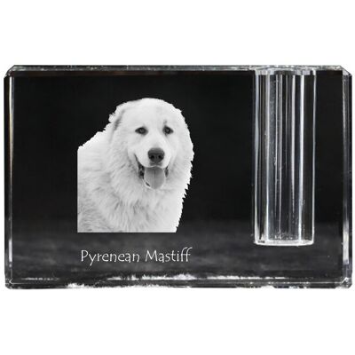Mastif pirenejski - stojak na długopis, kryształowy organizer ze zdjęciem psa, unikatowa ozdoba biurka marki Art-Dog Mastif pirenejski - stojak na długopis, kryształowy organizer ze zdjęciem psa, unikatowa ozdoba biurka marki Art-Dog