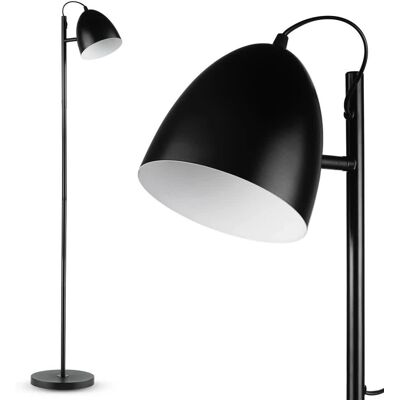 Interlook Metalowa lampa podłogowa Nowoczesne, stylowe oświetlenie do salonu, sypialni Czarna lampa stojąca z metalowym stelażem DYT-L145-BLACK Interlook Metalowa lampa podłogowa Nowoczesne, stylowe oświetlenie do salonu, sypialni Czarna lampa stojąca z metalowym stelażem DYT-L145-BLACK