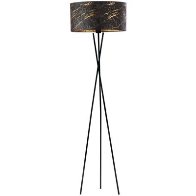 LYSNE Metalowa lampa podłogowa typu tripod PARYŻ MARMUR, czarny LYSNE Metalowa lampa podłogowa typu tripod PARYŻ MARMUR, czarny