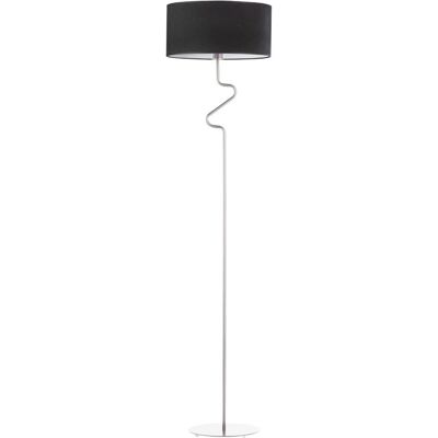 LYSNE Metalowa Lampa Podłogowa Z Abażurem W Stylu Glamour Moroni Velur E27, Czarny LYSNE Metalowa Lampa Podłogowa Z Abażurem W Stylu Glamour Moroni Velur E27, Czarny