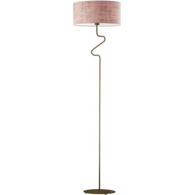 LYSNE Metalowa Lampa Podłogowa Z Abażurem W Stylu Glamour Moroni Velur E27, Różowy LYSNE Metalowa Lampa Podłogowa Z Abażurem W Stylu Glamour Moroni Velur E27, Różowy