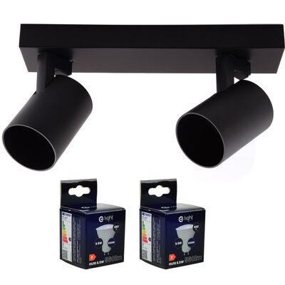 Eko-Light MiLAGRO oprawa Volf Spot czarny lampa kinkiet + 2 x żarówka LED 6,5W ZIMNA Eko-Light MiLAGRO oprawa Volf Spot czarny lampa kinkiet + 2 x żarówka LED 6,5W ZIMNA