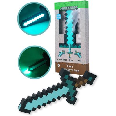 Halantex Minecraft Miecz Lampka Nocna, Latarka 40cm Halantex Minecraft Miecz Lampka Nocna, Latarka 40cm