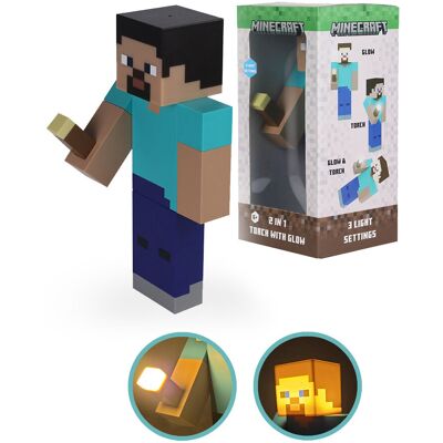 Halantex MINECRAFT STEVE lampka nocna, latarka 26cm Halantex MINECRAFT STEVE lampka nocna, latarka 26cm
