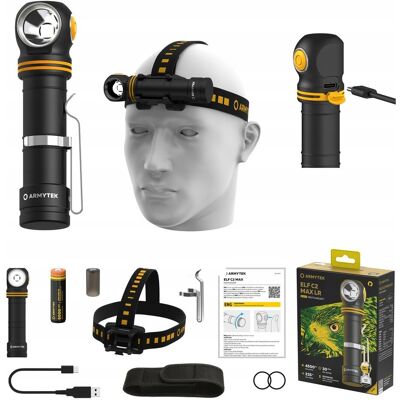Mocna Latarka Czołowa LED Akumulatorowa Armytek Elf C2 Max White LR 4500 lm Mocna Latarka Czołowa LED Akumulatorowa Armytek Elf C2 Max White LR 4500 lm