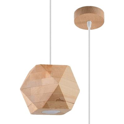 Iga Naturalne Drewno Geometryczna Lampa Wisząca WAVE Iga Naturalne Drewno Geometryczna Lampa Wisząca WAVE