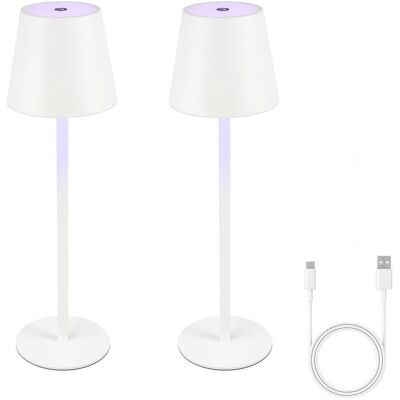 Other NETTLIFE Bezprzewodowa lampka nocna na baterie, 2 szt. LED RGB 2600 mhA Zewnętrzna lampa stołowa z możliwością ładowania, ściemniana, biała, USB Other NETTLIFE Bezprzewodowa lampka nocna na baterie, 2 szt. LED RGB 2600 mhA Zewnętrzna lampa stołowa z możliwością ładowania, ściemniana, biała, USB
