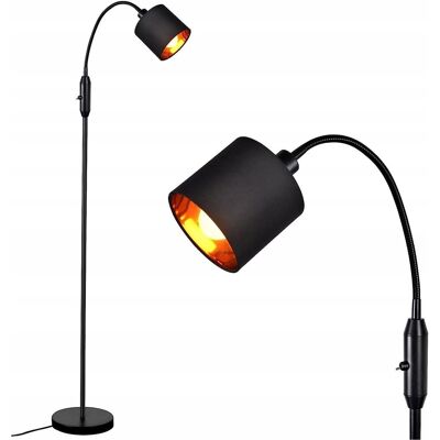 NETTLIFE Czarna lampa podłogowa do salonu w stylu vintage, nowoczesna tkanina podłogowa z kątem obrotu 360°, przełącznik kołyskowy E14, bez żarówki. NETTLIFE Czarna lampa podłogowa do salonu w stylu vintage, nowoczesna tkanina podłogowa z kątem obrotu 360°, przełącznik kołyskowy E14, bez żarówki.