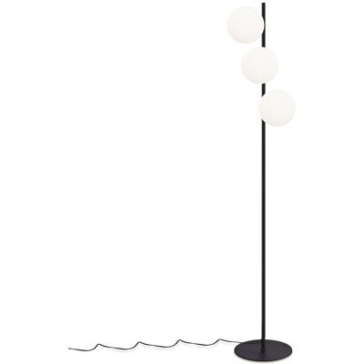 NETTLIFE Czarna lampa podłogowa - Nowoczesna 3-płomienna lampa podłogowa do salonu z włącznikiem nożnym Metal Design Glass E27 Industrialna lampa po.. NETTLIFE Czarna lampa podłogowa - Nowoczesna 3-płomienna lampa podłogowa do salonu z włącznikiem nożnym Metal Design Glass E27 Industrialna lampa po..