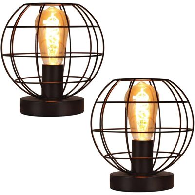 NETTLIFE Czarna lampa stołowa vintage - lampka nocna retro Lampa E27 z metalowym gniazdem, wystrój industrialny - Max 40W - Bez żarówek NETTLIFE Czarna lampa stołowa vintage - lampka nocna retro Lampa E27 z metalowym gniazdem, wystrój industrialny - Max 40W - Bez żarówek