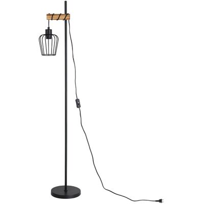NETTLIFE Drewniana lampa podłogowa Lampa podłogowa w stylu vintage: Czarna lampa do salonu Lampa podłogowa z gniazdem E27 146 cm (bez żarówki) NETTLIFE Drewniana lampa podłogowa Lampa podłogowa w stylu vintage: Czarna lampa do salonu Lampa podłogowa z gniazdem E27 146 cm (bez żarówki)