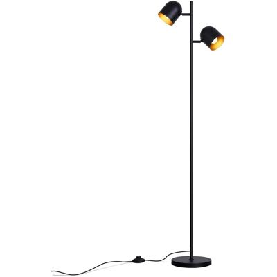 NETTLIFE Lampa podłogowa 2 żarówki Czarny Złoty Metal E14 Retro Industrial Lampa podłogowa NETTLIFE Lampa podłogowa 2 żarówki Czarny Złoty Metal E14 Retro Industrial Lampa podłogowa