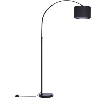 NETTLIFE Lampa Podłogowa Czarna E27 Regulowana Wysokość Abażur Tkanina 350° Stabilna Podstawa 5kg Nowoczesna Lampa Stojąca do Salonu i Czytania NETTLIFE Lampa Podłogowa Czarna E27 Regulowana Wysokość Abażur Tkanina 350° Stabilna Podstawa 5kg Nowoczesna Lampa Stojąca do Salonu i Czytania