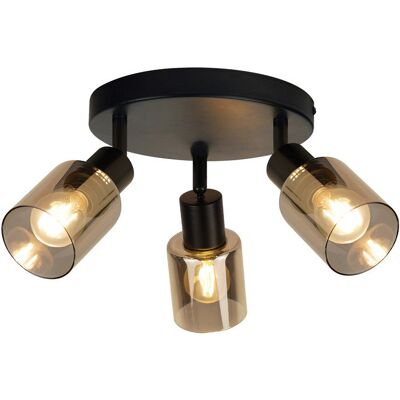 Other NETTLIFE Lampa podłogowa Vintage Salon Czarna lampa stołowa 3 szklane płomienie E14 gniazdo metalowa regulowana lampa stołowa 350 Other NETTLIFE Lampa podłogowa Vintage Salon Czarna lampa stołowa 3 szklane płomienie E14 gniazdo metalowa regulowana lampa stołowa 350