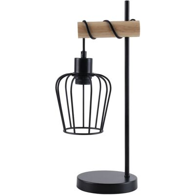 Other NETTLIFE lampa stołowa do salonu, vintage, drewniana lampa stołowa: czarna lampka nocna, 1 żarówka, industrialny design, z gniazdem E27, bez żarówki Other NETTLIFE lampa stołowa do salonu, vintage, drewniana lampa stołowa: czarna lampka nocna, 1 żarówka, industrialny design, z gniazdem E27, bez żarówki