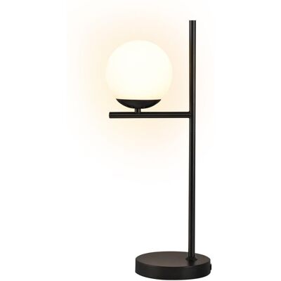 NETTLIFE Lampa stołowa Lampka nocna do salonu E27 Czarna nowoczesna szklana konstrukcja Vintage Retro Industrialna lampa stołowa z 1,5M NETTLIFE Lampa stołowa Lampka nocna do salonu E27 Czarna nowoczesna szklana konstrukcja Vintage Retro Industrialna lampa stołowa z 1,5M
