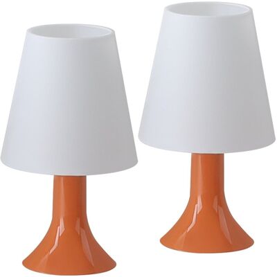 Other NETTLIFE Lampka nocna do salonu z kablem - zestaw 2 małych lamp stołowych E14 nowoczesny pomarańczowy Other NETTLIFE Lampka nocna do salonu z kablem - zestaw 2 małych lamp stołowych E14 nowoczesny pomarańczowy