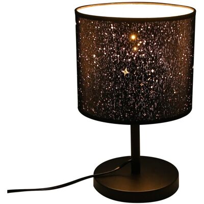 NETTLIFE Lampka nocna Vintage E27 Abażur z tkaniny Starry Sky Prezenty świąteczne z przełącznikiem kołyskowym NETTLIFE Lampka nocna Vintage E27 Abażur z tkaniny Starry Sky Prezenty świąteczne z przełącznikiem kołyskowym