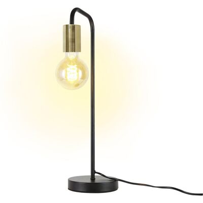 NETTLIFE Vintage lampa stołowa salonowa lampka nocna - czarne złoto industrialna lampa stołowa E27 dziecięca lampka nocna do sypialni NETTLIFE Vintage lampa stołowa salonowa lampka nocna - czarne złoto industrialna lampa stołowa E27 dziecięca lampka nocna do sypialni