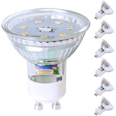 NETTLIFE Zestaw 6 żarówek LED GU10 o barwie białej neutralnej 5 W, zastępuje żarówkę o mocy 50 W Energooszczędny 4000 K Kąt rozsyłu światła 110° NETTLIFE Zestaw 6 żarówek LED GU10 o barwie białej neutralnej 5 W, zastępuje żarówkę o mocy 50 W Energooszczędny 4000 K Kąt rozsyłu światła 110°