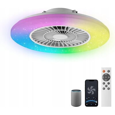 Inny producent Nowoczesna inteligentna lampa sufitowa LED z wentylatorem i oświetlenie RGB Inny producent Nowoczesna inteligentna lampa sufitowa LED z wentylatorem i oświetlenie RGB