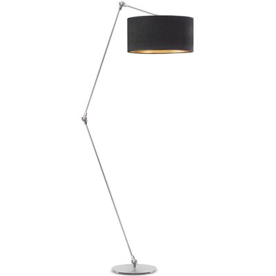 LYSNE Nowoczesna Lampa Podłogowa Do Salonu Bari Velur, Czarny Ze Złotym Wnętrzem LYSNE Nowoczesna Lampa Podłogowa Do Salonu Bari Velur, Czarny Ze Złotym Wnętrzem