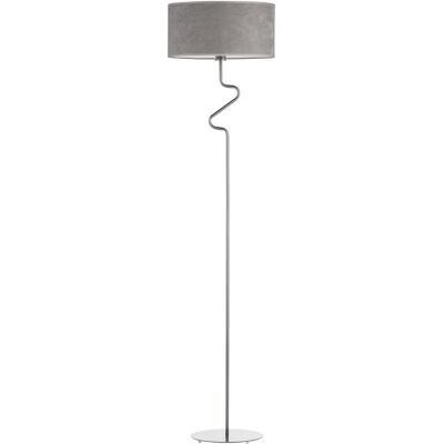 LYSNE Nowoczesna Lampa Podłogowa Do Salonu Moroni Velur E27, Szary LYSNE Nowoczesna Lampa Podłogowa Do Salonu Moroni Velur E27, Szary