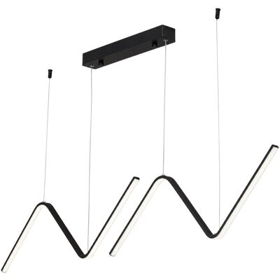 Zolta Nowoczesna Lampa Wisząca LED Czarna Zygzak Nad Stół Wyspę Kuchenną Salon Zolta Nowoczesna Lampa Wisząca LED Czarna Zygzak Nad Stół Wyspę Kuchenną Salon
