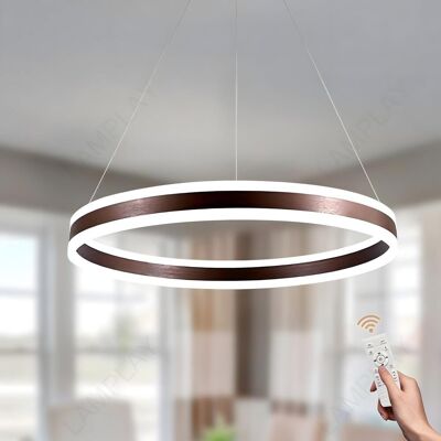 Inny producent Nowoczesna Lampa Wisząca LED Okrągła Ściemnialna Stylowa Brązowa 60 cm Inny producent Nowoczesna Lampa Wisząca LED Okrągła Ściemnialna Stylowa Brązowa 60 cm