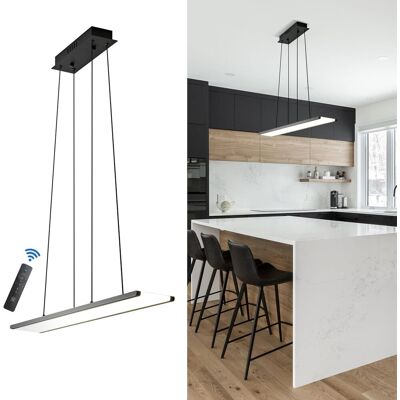 Inny producent Nowoczesna Lampa Wisząca LED Ściemnialna z Pilotem 95x13 cm Czarna Inny producent Nowoczesna Lampa Wisząca LED Ściemnialna z Pilotem 95x13 cm Czarna
