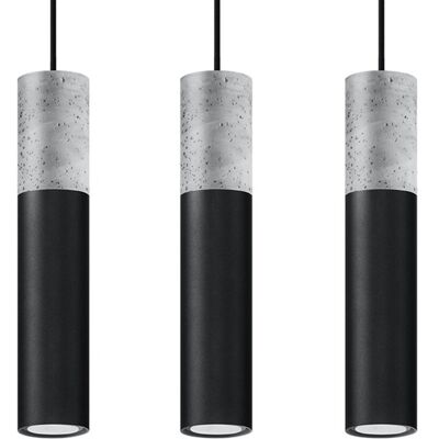 Iga Nowoczesna Lampa Wisząca XANADU 3L Stal Beton Biały/Szary Iga Nowoczesna Lampa Wisząca XANADU 3L Stal Beton Biały/Szary