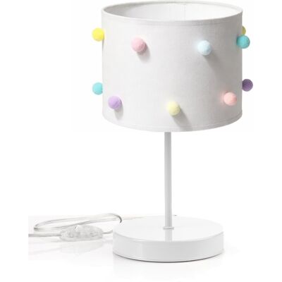 Skylighting NOWOCZESNA LAMPKA NOCNA DZIECIĘCA POMPONIKI PASTELOWO BIAŁA LED E27 Skylighting NOWOCZESNA LAMPKA NOCNA DZIECIĘCA POMPONIKI PASTELOWO BIAŁA LED E27