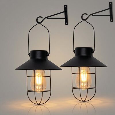 Inny producent Ogrodowa Lampa Solarna LED Wisząca Metalowa Wodoodporna Zestaw 2 Sztuki Inny producent Ogrodowa Lampa Solarna LED Wisząca Metalowa Wodoodporna Zestaw 2 Sztuki