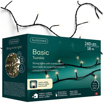 Kaemingk Oświetlenie Choinkowe Basic 240led 18m Ciepły Biały Flash 8 Funkcji Czarny Kabel Kaemingk Oświetlenie Choinkowe Basic 240led 18m Ciepły Biały Flash 8 Funkcji Czarny Kabel