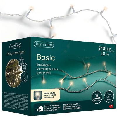 Kaemingk Oświetlenie Choinkowe Basic 240led 18m Ciepły Biały - Transparentny Kabel Kaemingk Oświetlenie Choinkowe Basic 240led 18m Ciepły Biały - Transparentny Kabel
