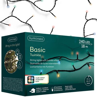 Zewnętrzny łańcuch LED Kaemingk - 240 LED, 18m, Kolorowy - Oświetlenie Zewnętrzny łańcuch LED Kaemingk - 240 LED, 18m, Kolorowy - Oświetlenie