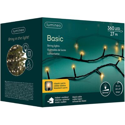 Kaemingk Oświetlenie Choinkowe Basic 360led 27m Klasyczny Ciepły - Czarny Kabel Kaemingk Oświetlenie Choinkowe Basic 360led 27m Klasyczny Ciepły - Czarny Kabel