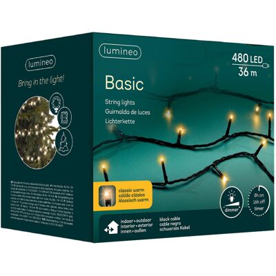 Kaemingk Oświetlenie Choinkowe Basic 480led 36m Klasyczny Ciepły - Czarny Kabel Kaemingk Oświetlenie Choinkowe Basic 480led 36m Klasyczny Ciepły - Czarny Kabel