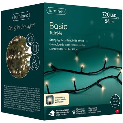 Kaemingk Oświetlenie Choinkowe Basic 720led 54m Ciepły Biały 8 Funkcji Czarny Kabel Efekt Migotania Kaemingk Oświetlenie Choinkowe Basic 720led 54m Ciepły Biały 8 Funkcji Czarny Kabel Efekt Migotania