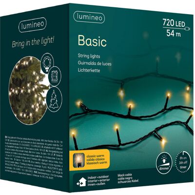 Kaemingk Oświetlenie Choinkowe Basic 720led 54m Klasyczny Ciepły - Czarny Kabel Kaemingk Oświetlenie Choinkowe Basic 720led 54m Klasyczny Ciepły - Czarny Kabel