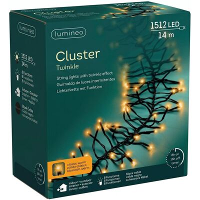 Kaemingk Oświetlenie Choinkowe Cluster Twinkle 1512led/14m Klasyczny Ciepły/czarny Kabel Kaemingk Oświetlenie Choinkowe Cluster Twinkle 1512led/14m Klasyczny Ciepły/czarny Kabel
