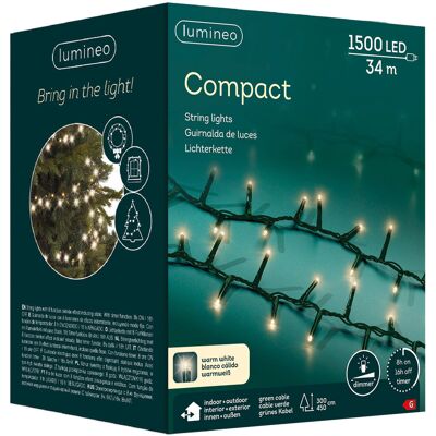 Kaemingk Oświetlenie Choinkowe Compact 1500led 34m Ciepły Biały - Zielony Kabel Kaemingk Oświetlenie Choinkowe Compact 1500led 34m Ciepły Biały - Zielony Kabel